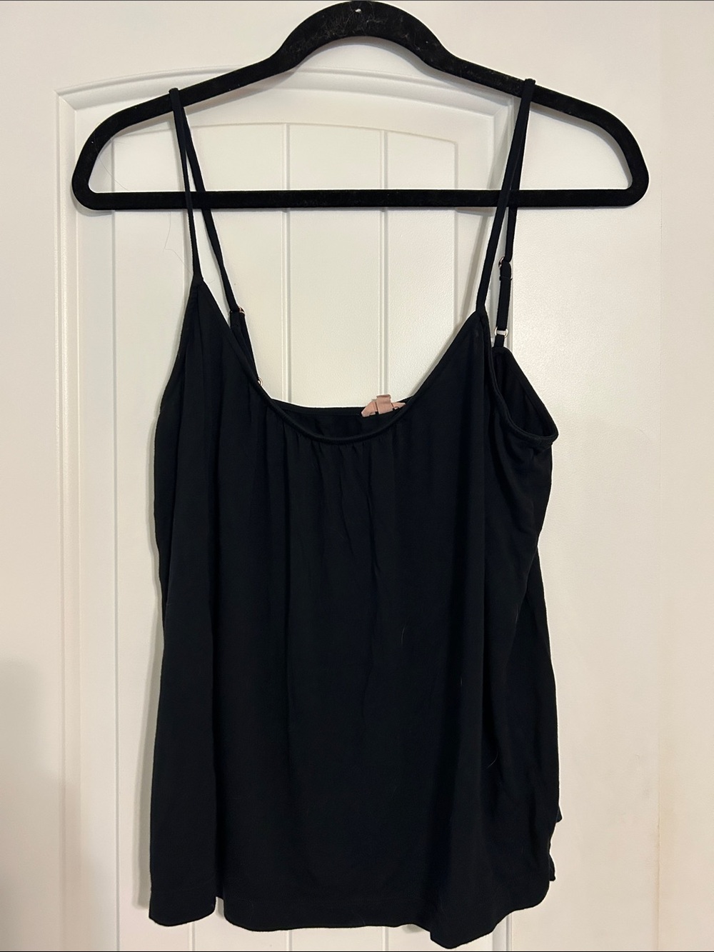 Eberjey Black Slim-Strap Draped Camisole